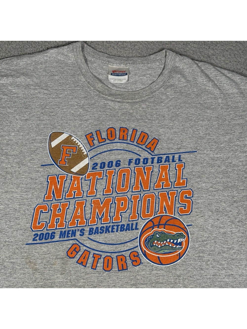 Vintage UF Florida Gators Basketball Football 2006 National Champions T-Shirt